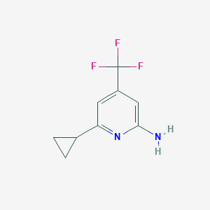 B1382388 6-Cyclopropyl-4-(trifluoromethyl)pyridin-2-amine CAS No. 1315612-15-7