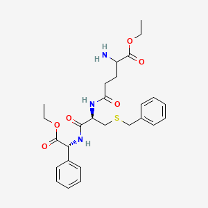 molecular formula C27H35N3O6S B13824085 ethyl 2-amino-5-[[(2R)-3-benzylsulfanyl-1-[[(1R)-2-ethoxy-2-oxo-1-phenylethyl]amino]-1-oxopropan-2-yl]amino]-5-oxopentanoate 