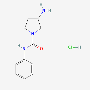 molecular formula C11H16ClN3O B1382411 3-amino-N-phenylpyrrolidine-1-carboxamide hydrochloride CAS No. 1803583-99-4