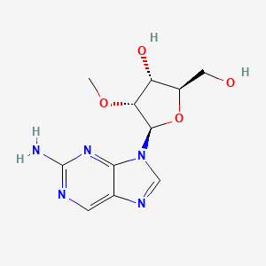molecular formula C11H15N5O4 B1382416 2-AMINO-9-(2-O-METHYL-beta-D-RIBOFURANOSYL)PURINE CAS No. 274259-35-7