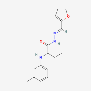 molecular formula C16H19N3O2 B13824161 N'-[(E)-furan-2-ylmethylidene]-2-[(3-methylphenyl)amino]butanehydrazide 