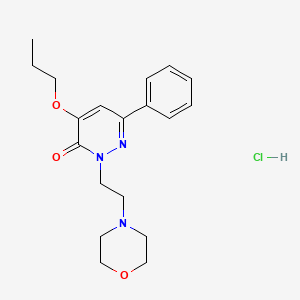 molecular formula C19H26ClN3O3 B13824187 3(2H)-Pyridazinone, 2-(2-morpholinoethyl)-6-phenyl-4-propoxy-, hydrochloride CAS No. 33048-40-7
