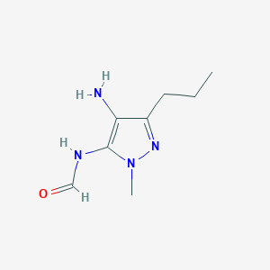 molecular formula C8H14N4O B13824292 N-(4-amino-2-methyl-5-propylpyrazol-3-yl)formamide 