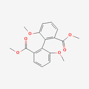 molecular formula C18H18O6 B13824384 Methyl 3-methoxy-2-(2-methoxy-6-methoxycarbonylphenyl)benzoate CAS No. 74428-50-5