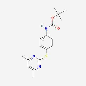 molecular formula C17H21N3O2S B13824518 tert-butyl N-[4-(4,6-dimethylpyrimidin-2-yl)sulfanylphenyl]carbamate 