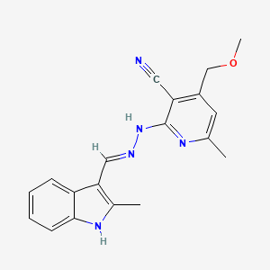 molecular formula C19H19N5O B13824531 4-(methoxymethyl)-6-methyl-2-[2-[(Z)-(2-methylindol-3-ylidene)methyl]hydrazinyl]pyridine-3-carbonitrile 