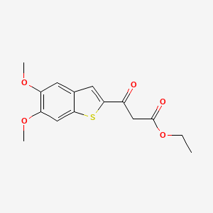 molecular formula C15H16O5S B13824703 Ethyl 3-(5,6-dimethoxy-1-benzothien-2-yl)-3-oxopropanoate 