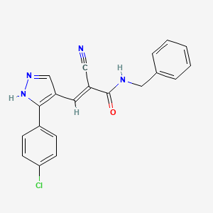 molecular formula C20H15ClN4O B13824835 N-benzyl-3-[3-(4-chlorophenyl)-1H-pyrazol-4-yl]-2-cyanoacrylamide 