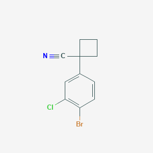 molecular formula C11H9BrClN B1382491 1-(4-Bromo-3-chlorophenyl)cyclobutane-1-carbonitrile CAS No. 1314658-00-8