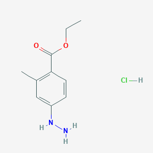 molecular formula C10H15ClN2O2 B1382498 Ethyl 4-hydrazinyl-2-methylbenzoate hydrochloride CAS No. 1803582-36-6