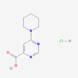 molecular formula C10H14ClN3O2 B1382502 6-(Piperidin-1-yl)pyrimidine-4-carboxylic acid hydrochloride CAS No. 1803589-77-6