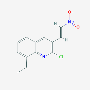 molecular formula C13H11ClN2O2 B13825028 E-2-Chloro-8-ethyl-3-(2-nitro)vinylquinoline 