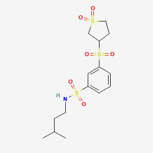 molecular formula C15H23NO6S3 B13825041 3-[(1,1-dioxidotetrahydrothiophen-3-yl)sulfonyl]-N-(3-methylbutyl)benzenesulfonamide 