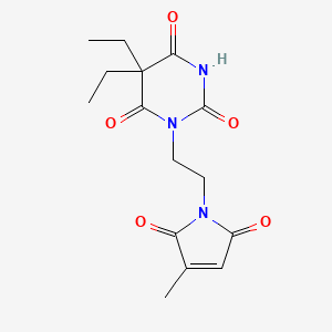 molecular formula C15H19N3O5 B13825056 Barbituric acid, 5,5-diethyl-1-(2-(2-methylmaleimido)ethyl)- CAS No. 35189-14-1