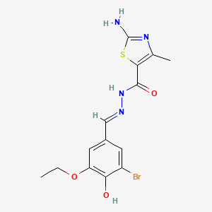 molecular formula C14H15BrN4O3S B13825081 2-amino-N'-[(Z)-(3-bromo-5-ethoxy-4-oxocyclohexa-2,5-dien-1-ylidene)methyl]-4-methyl-1,3-thiazole-5-carbohydrazide 