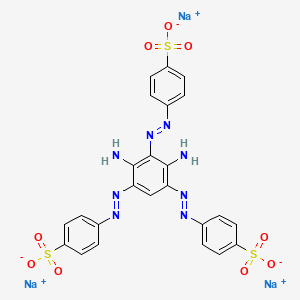 molecular formula C24H17N8Na3O9S3 B13825134 Trisodium 4,4',4''-(2,4-diamino-1,3,5-phenenyl)tris(azo)-tribenzenesulfonate CAS No. 16386-22-4