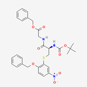molecular formula C30H33N3O8S B13825145 S-(5-Nitro-2-benzyloxy)phenyl-N-tert-butyloxycarbonyl-L-cysteinyl-glycine Benzyl Ester 