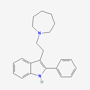 molecular formula C22H26N2 B13825152 Indole, 3-(2-(hexahydro-1H-azepin-1-YL)ethyl)-2-phenyl- CAS No. 4509-85-7