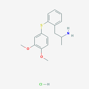 molecular formula C17H22ClNO2S B138252 1-(2-(3,4-Dimethoxyphenylthio)phenyl)-2-propylamine hydrochloride CAS No. 128959-18-2