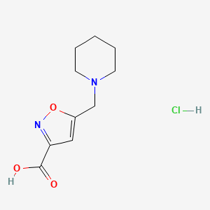 5-(Piperidin-1-ylmethyl)-1,2-oxazole-3-carboxylic acid hydrochloride