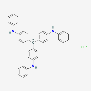 molecular formula C37H30ClN3 B13825226 N-(4-(bis(4-(phenylamino)phenyl)methylene)cyclohexa-2,5-dienylidene)benzenaminium chloride 