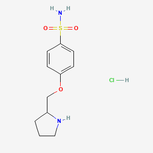 4-(Pyrrolidin-2-ylmethoxy)benzene-1-sulfonamide hydrochloride