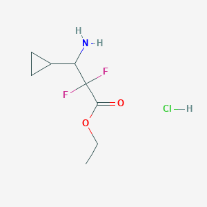 molecular formula C8H14ClF2NO2 B1382531 Ethyl 3-amino-3-cyclopropyl-2,2-difluoropropanoate hydrochloride CAS No. 1803592-74-6
