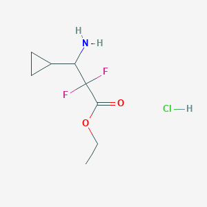 Ethyl 3-amino-3-cyclopropyl-2,2-difluoropropanoate hydrochloride