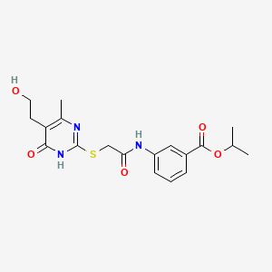 molecular formula C19H23N3O5S B13825523 propan-2-yl 3-[[2-[[5-(2-hydroxyethyl)-6-methyl-4-oxo-1H-pyrimidin-2-yl]sulfanyl]acetyl]amino]benzoate 