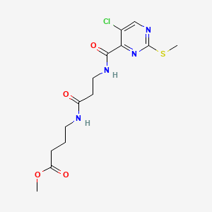 molecular formula C14H19ClN4O4S B13825543 methyl 4-[(N-{[5-chloro-2-(methylsulfanyl)pyrimidin-4-yl]carbonyl}-beta-alanyl)amino]butanoate 