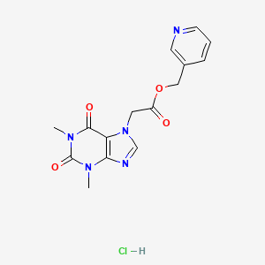 molecular formula C15H16ClN5O4 B13825547 Theophylline 7 acetate de nicotinol HCl [French] CAS No. 38953-18-3