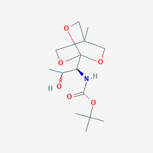 molecular formula C14H25NO6 B13825560 tert-butyl N-[(1S,2R)-2-hydroxy-1-(4-methyl-2,6,7-trioxabicyclo[2.2.2]octan-1-yl)propyl]carbamate 