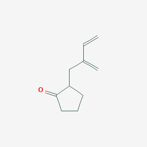 molecular formula C10H14O B13825563 Cyclopentanone, 2-(2-methylene-3-butenyl)- 
