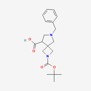 molecular formula C19H26N2O4 B1382557 6-Benzyl-2-(tert-butoxycarbonyl)-2,6-diazaspiro[3.4]octane-8-carboxylic acid CAS No. 1823807-74-4