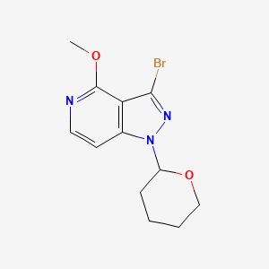 molecular formula C12H14BrN3O2 B1382559 3-Bromo-4-methoxy-1-(tetrahydro-2H-pyran-2-yl)-1H-pyrazolo[4,3-c]pyridine CAS No. 1416714-44-7