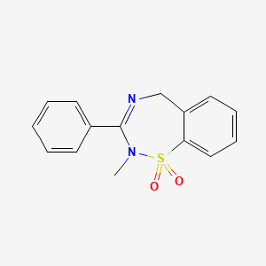 molecular formula C15H14N2O2S B13825596 1,2,4-Benzothiadiazepine, 2,5-dihydro-2-methyl-3-phenyl-, 1,1-dioxide CAS No. 40431-23-0