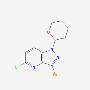 molecular formula C11H11BrClN3O B1382560 3-Bromo-5-chloro-1-(tetrahydro-2H-pyran-2-yl)-1H-pyrazolo[4,3-b]pyridine CAS No. 1416714-52-7