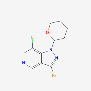 molecular formula C11H11BrClN3O B1382561 3-Bromo-7-chloro-1-(tetrahydro-2H-pyran-2-yl)-1H-pyrazolo[4,3-c]pyridine CAS No. 1416713-55-7