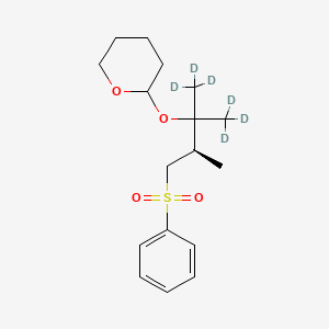 molecular formula C17H26O4S B13825633 Tetrahydro-2-[(2R)-1,1,2-trimethyl-3-(phenylsulfonyl)propoxy]-2H-pyran-d6 