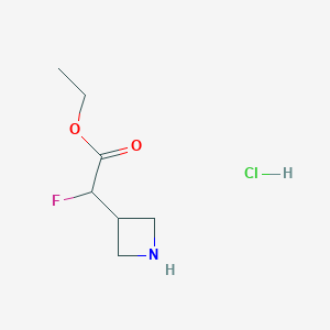 molecular formula C7H13ClFNO2 B1382581 Ethyl 2-(azetidin-3-yl)-2-fluoroacetate hydrochloride CAS No. 1803606-93-0