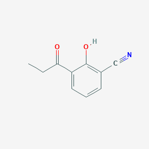 Benzonitrile, 2-hydroxy-3-(1-oxopropyl)-