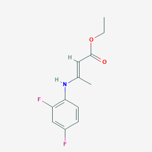 molecular formula C12H13F2NO2 B1382587 Ethyl 3-((2,4-difluorophenyl)amino)but-2-enoate CAS No. 219140-13-3