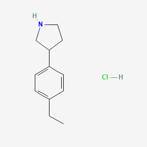 molecular formula C12H18ClN B1382589 3-(4-Ethylphenyl)pyrrolidine hydrochloride CAS No. 1803609-53-1