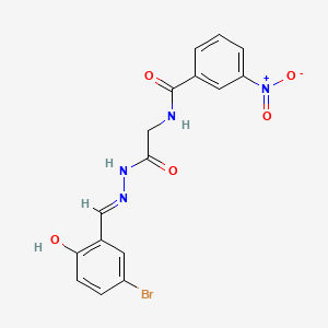 molecular formula C16H13BrN4O5 B13825998 N-[2-[2-[(E)-(3-bromo-6-oxocyclohexa-2,4-dien-1-ylidene)methyl]hydrazinyl]-2-oxoethyl]-3-nitrobenzamide 