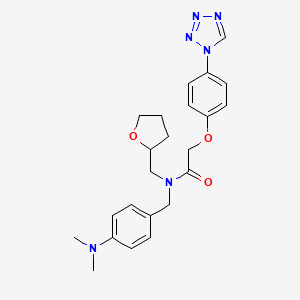molecular formula C23H28N6O3 B13826016 N-[4-(dimethylamino)benzyl]-N-(tetrahydrofuran-2-ylmethyl)-2-[4-(1H-tetrazol-1-yl)phenoxy]acetamide 
