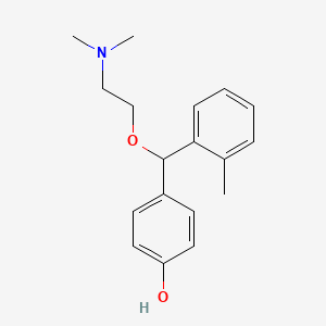 molecular formula C18H23NO2 B13826030 Phenol, p-(alpha-(2-(dimethylamino)ethoxy)-o-methylbenzyl)- CAS No. 29214-97-9