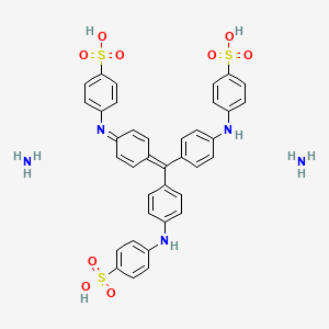 molecular formula C37H35N5O9S3 B13826037 Azane;4-[4-[[4-(4-sulfoanilino)phenyl]-[4-(4-sulfophenyl)iminocyclohexa-2,5-dien-1-ylidene]methyl]anilino]benzenesulfonic acid 