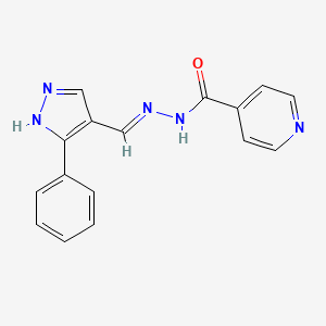 molecular formula C16H13N5O B13826038 N'-[(E)-(3-phenyl-1H-pyrazol-4-yl)methylidene]pyridine-4-carbohydrazide 