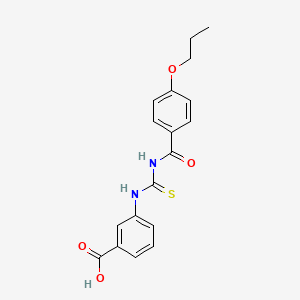 molecular formula C18H18N2O4S B13826049 3-[(4-Propoxybenzoyl)carbamothioylamino]benzoic acid CAS No. 462095-64-3
