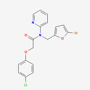 molecular formula C18H14BrClN2O3 B13826061 N-[(5-bromofuran-2-yl)methyl]-2-(4-chlorophenoxy)-N-(pyridin-2-yl)acetamide 